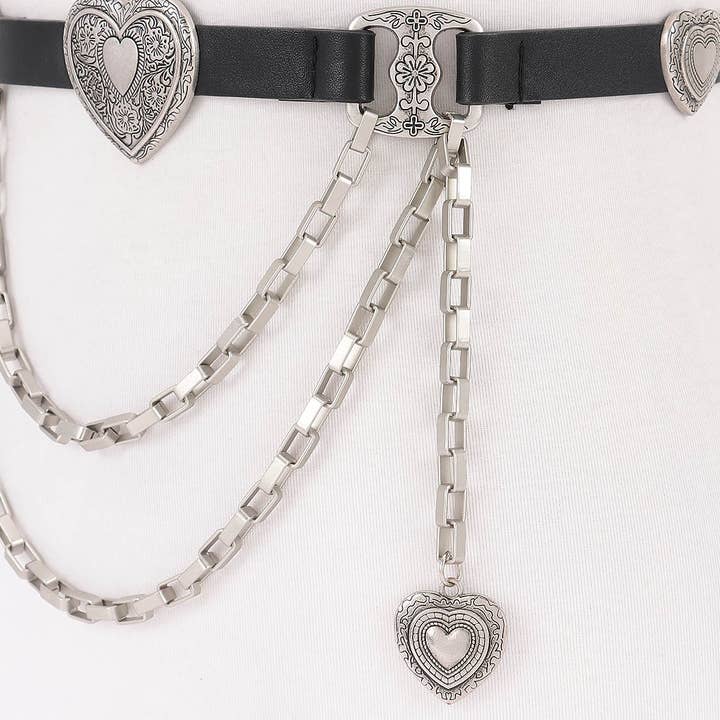 3AM BY H&D ACCESSORIES - Wholesale Belt - Women's - Faux Leather Multi Metal Belt5