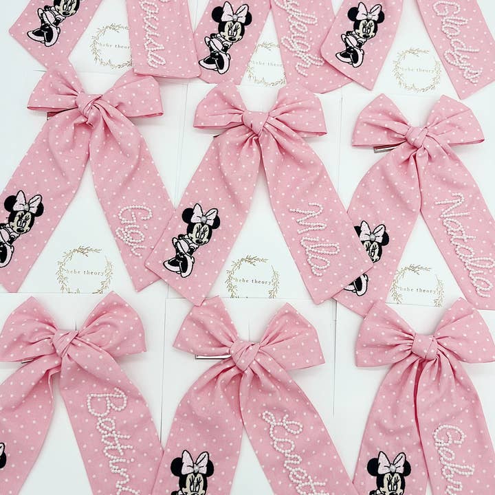 Bebe Theory – Großhandel Haarschleife – Kinder – Perlenbesetzter Minnie Mouse-Bogen2