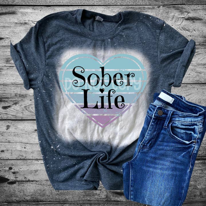 Camiseta desgastada blanqueada de Sober Life para venta al por mayor de Antisocial Designs
