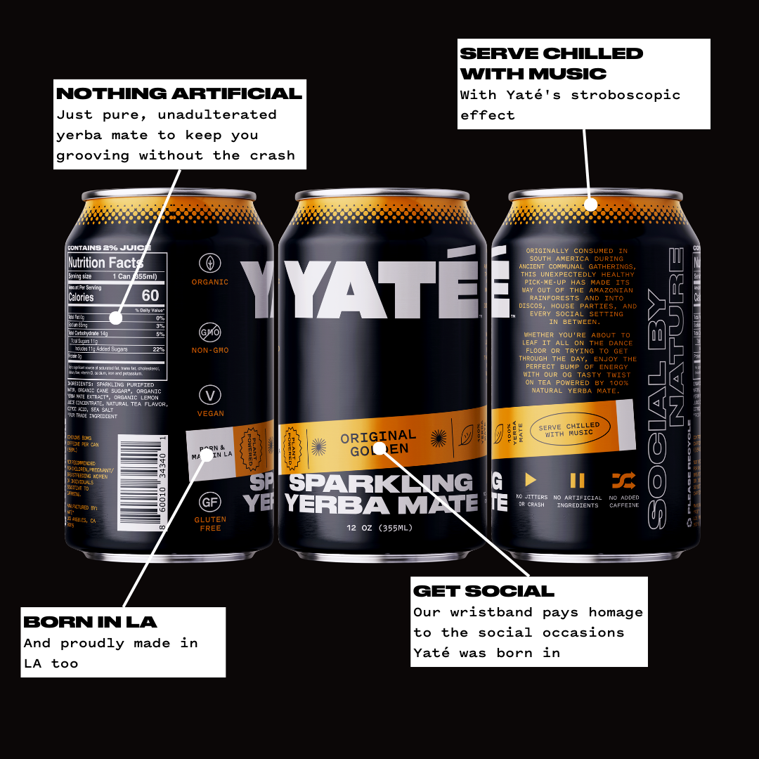 Yaté - Wholesale Sparkling Water - Yate Original Golden Sparkling Yerba Mate 12oz (12 pack)3