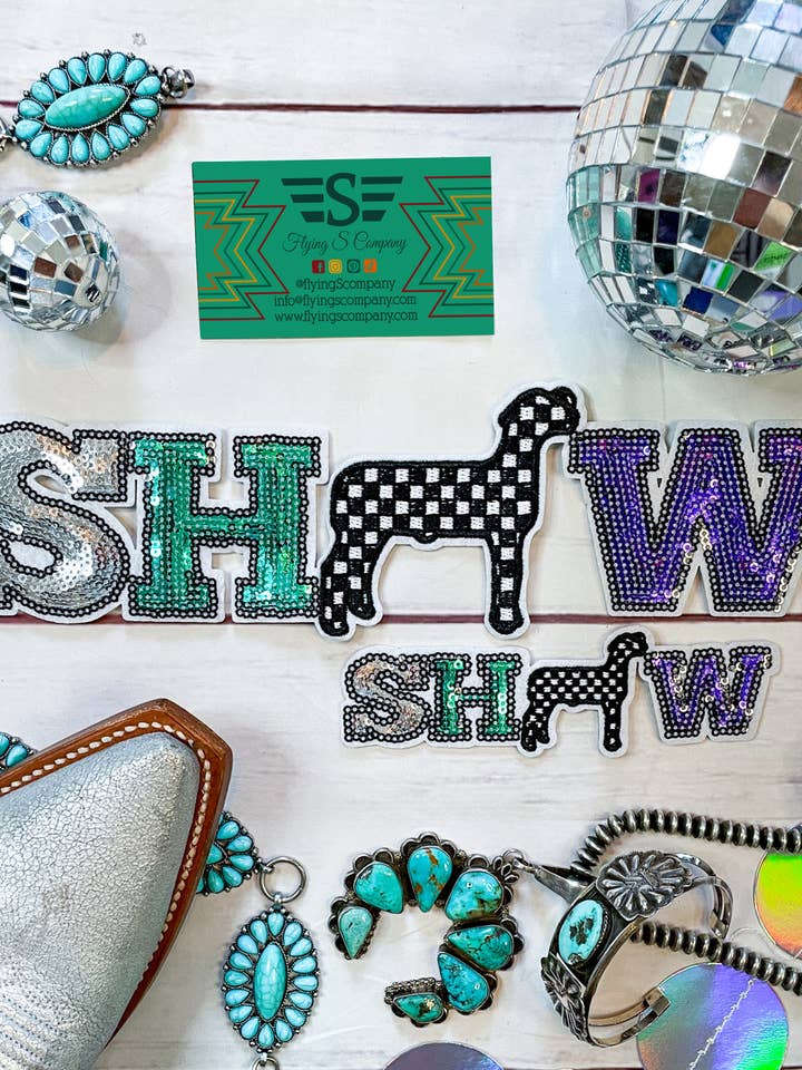 Show Sheep Check Sequin Patch (Patch ONLY) for wholesale by Flying S Company