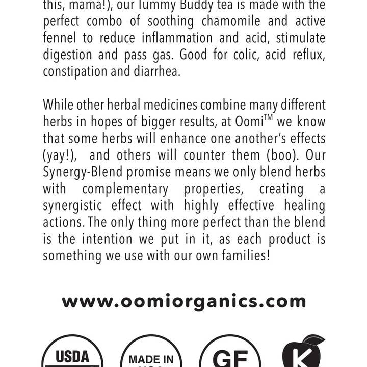 Oomi Organics - Vente Thé d'allaitement - Tisane bébé contre les gaz et coliques6