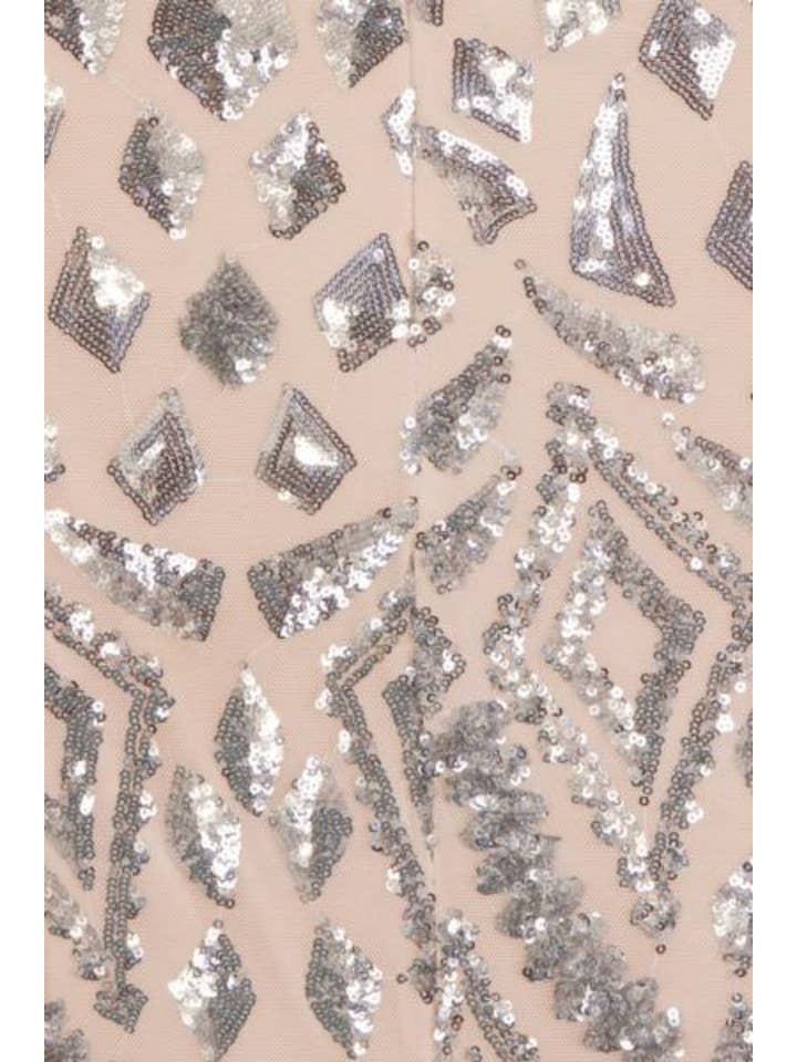 Nazz Collection Clothing Ltd - Wholesale Gown - Women's - Spotlight Silver Luxe Sequin Backless Mermaid Fishtail Dress11