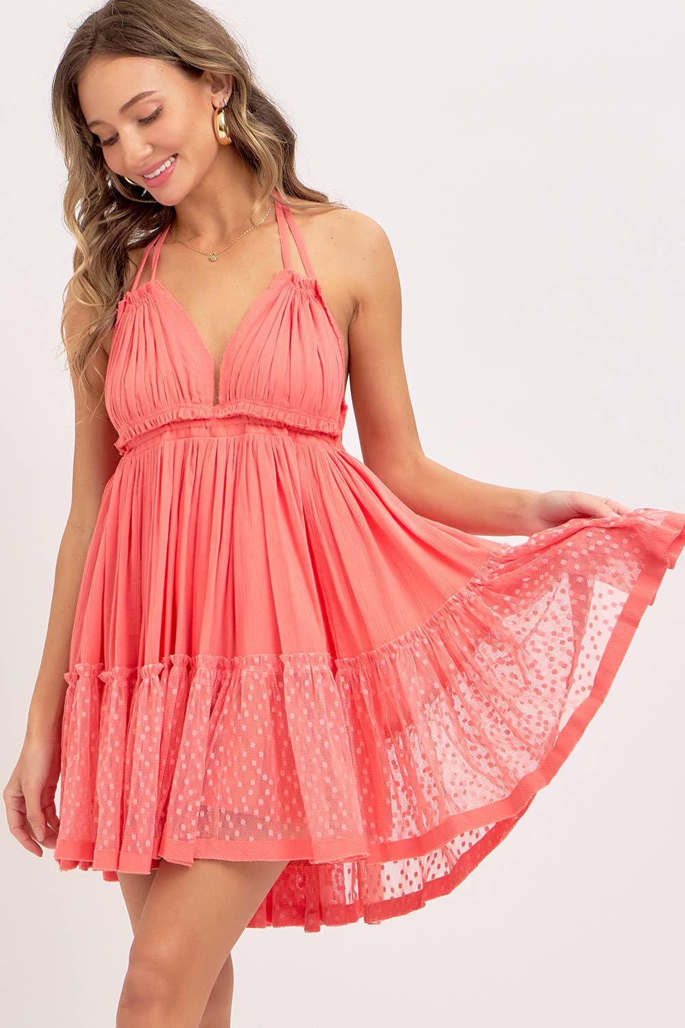 Sweet Lovely by Jen - Vente Robe – femme - Robe courte fluide dos nu à col licou60