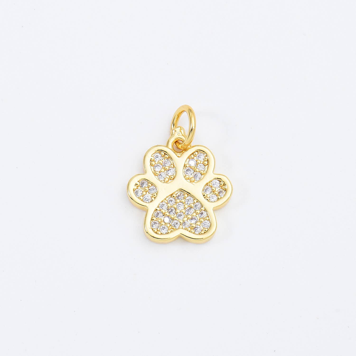 Beads Creation - Venta al por mayor Abalorios/colgantes individuales - Colgante con estampado de pata de perro y gato chapado en oro CP16610