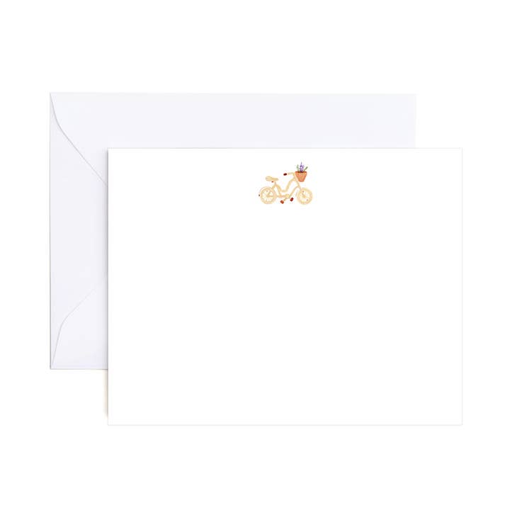 Watercolor Beach Cruiser Flat Notecard Set for wholesale by Evergreen Summer