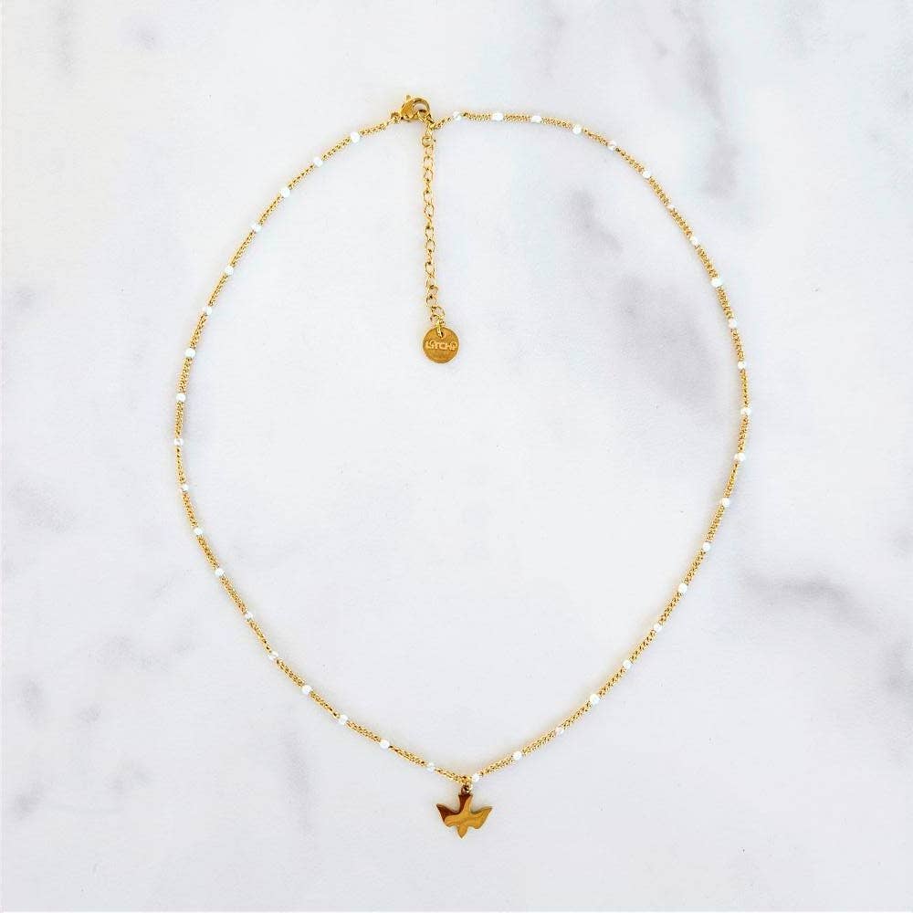 LITCHI – Großhandel Kette mit Anhänger/Charm – Tauben-Halskette Spirit1