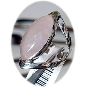 The Marquesa Open Band Sterling Ring - Loving Rose Quartz for wholesale by Crystal Earth Sterling