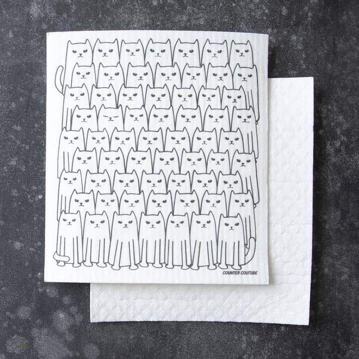 Counter Couture - Wholesale Dishcloth - Cat Swedish Dishcloth - Sponge Cloth