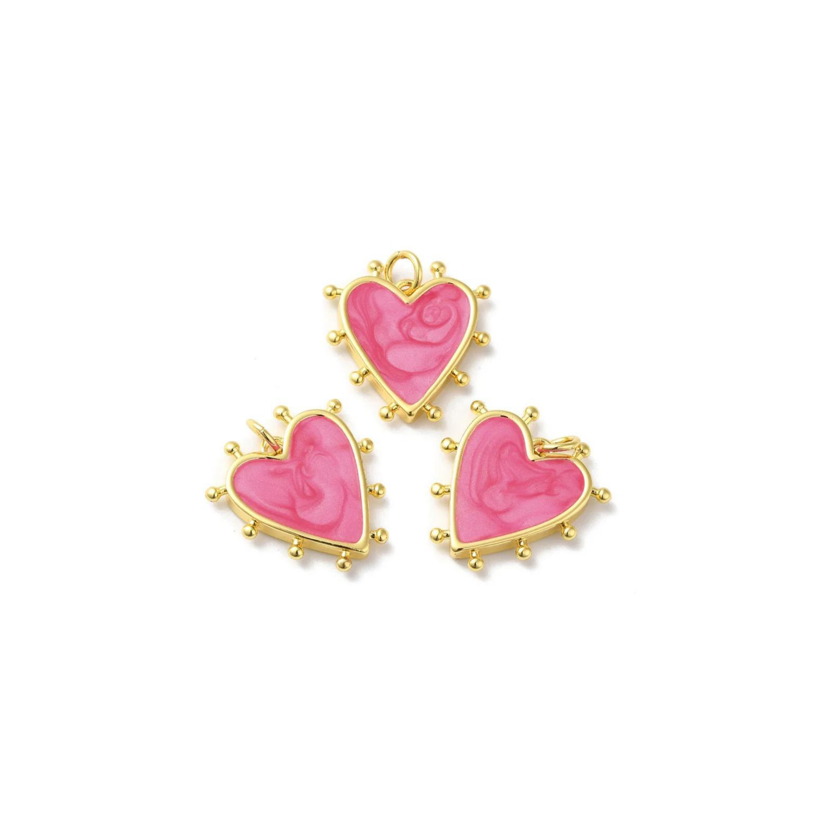 Deep South Originals Inc. - Wholesale Individual Charm/Pendant - Pink Marbled Heart Charm1