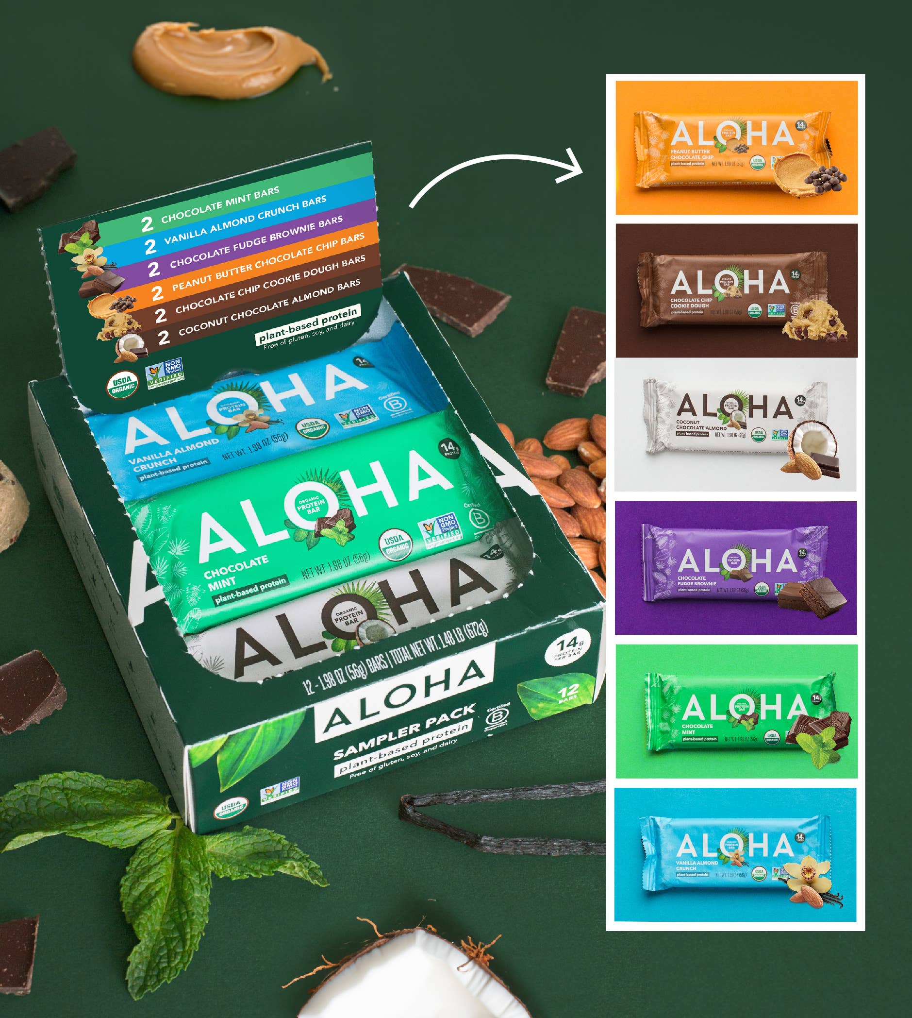 Aloha - Wholesale Snack Bar - Protein Bar Sample Pack1