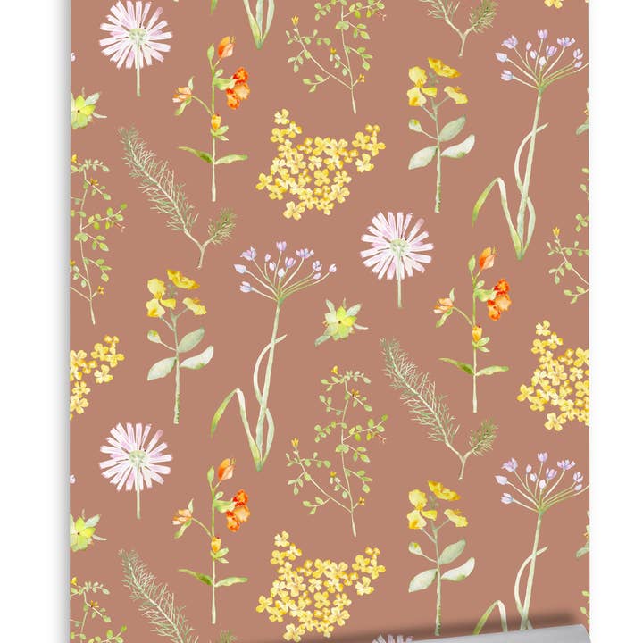 Mirasol Wallpaper - Terracotta for wholesale by Sarah Drake Design