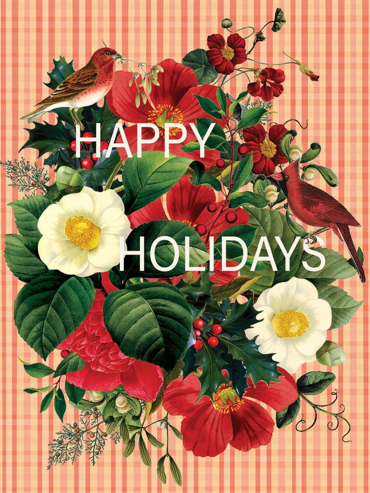 Happy Holidays (blommor) A-2 Holiday gratulationskort för wholesale av P. Flynn Design / Phun House