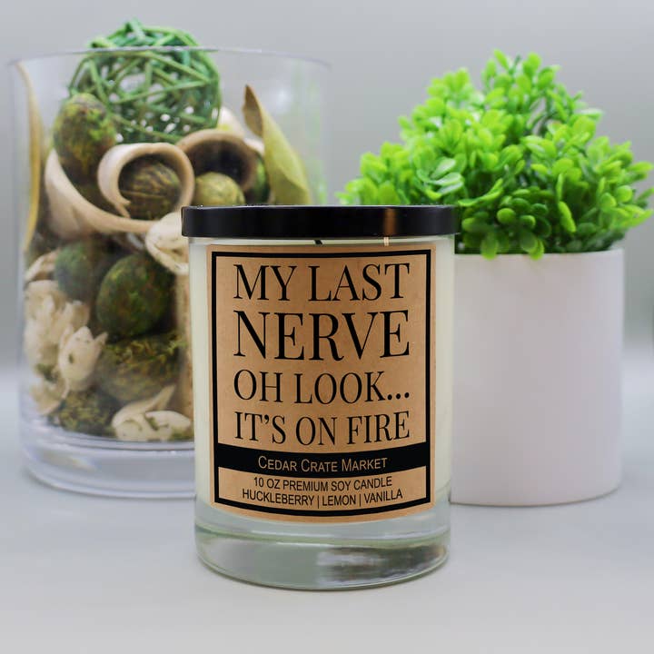 Cedar Crate Market - Wholesale Jar/Filled Candle - My Last Nerve - Oh Look . . . It's on Fire Candle2