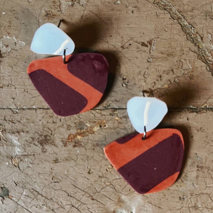 Pendientes Macaron artesanales de arcilla polimérica y acero quirúrgico para venta al por mayor de Atelier Serra