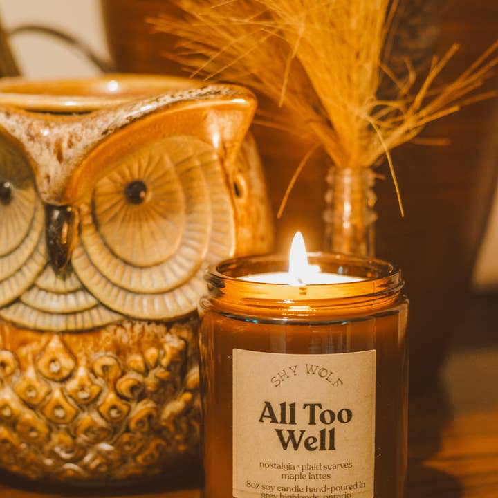 Shy Wolf Candles - Wholesale Jar/Filled Candle - All Too Well Candle - Maple Lattes, Nostalgia, RED Album