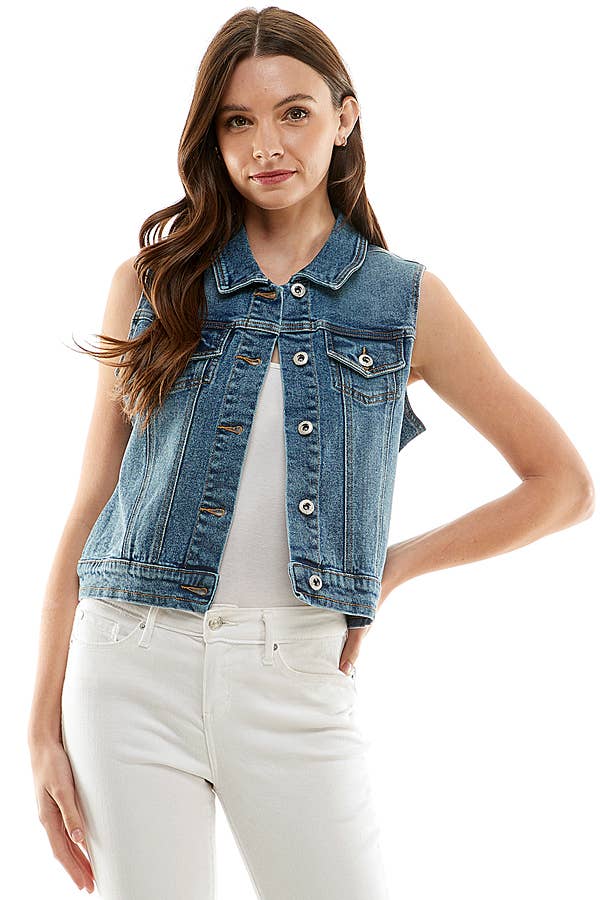 BLUE AGE - Wholesale Outerwear Vest - Women's - Women's Spandex Denim Vest12