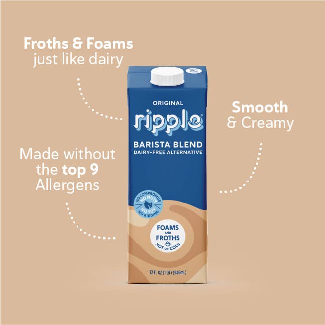 Ripple Foods - Wholesale Non-Dairy Milk - Ripple Shelf-Stable Barista Milk (2 Cases of 12)