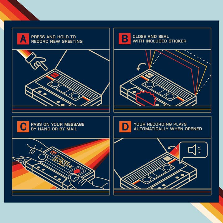 SUCK UK Ltd - USA - Wholesale Everyday Greeting Card - Record Your Own Message:        Cassette Tape Greetings Card3
