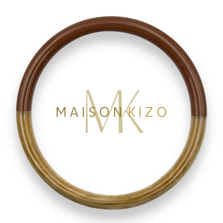 Jonc laqué en corne de buffle Milk Chocolate 6mm pour la vente par MAISON KIZO