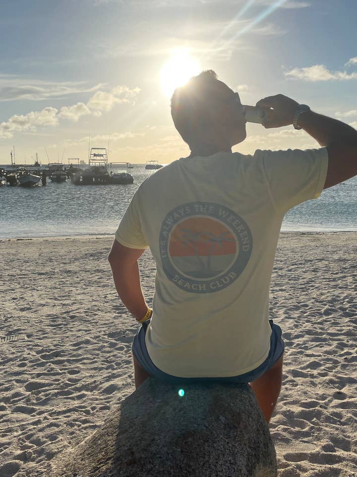 it’s always the weekend® - Wholesale Screen Printed T-Shirt - Unisex - Beach Club Graphic Tee Coastal Weekend Lifestyle Shirt Tee2