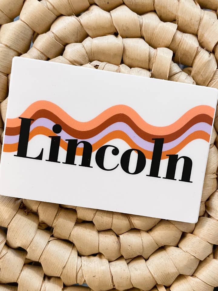 Retro Lincoln | Laptop Sticker for wholesale by Courtney Going Places