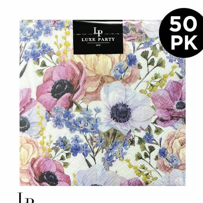 Bonitas servilletas de papel con estampado floral para cóctel, 50 servilletas para venta al por mayor de Luxe Party