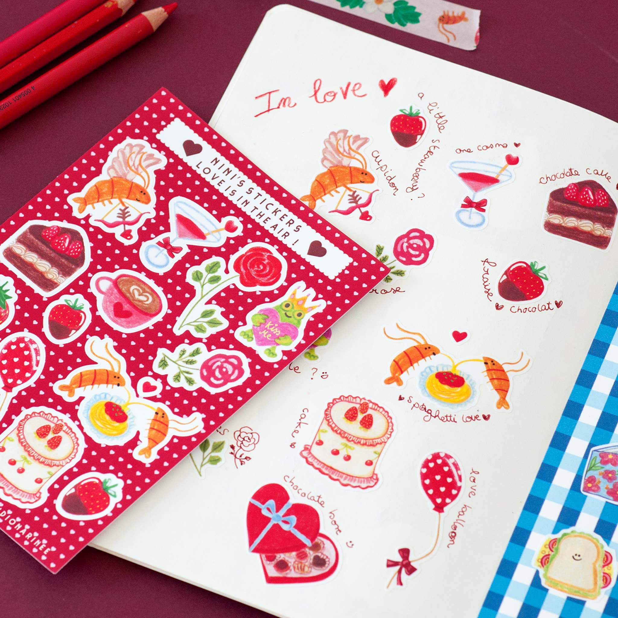 Studio Narine - Wholesale Sticker - Love is in the air! A6 sticker sheet2