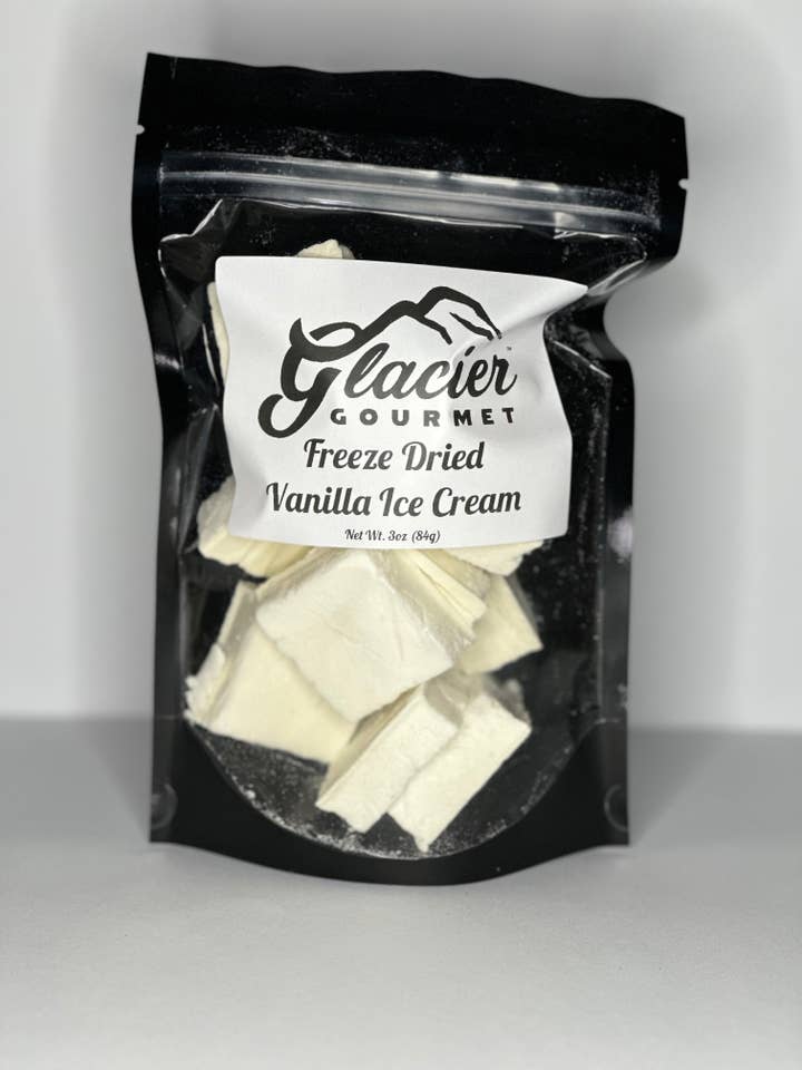 Frysetørret vaniljeis - 3oz pose for engroshandel hos Glacier Gourmet