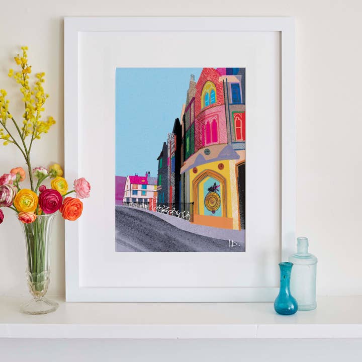 Corpus Clock Print, Cambridge Wall Art voor wholesale door I Drew This