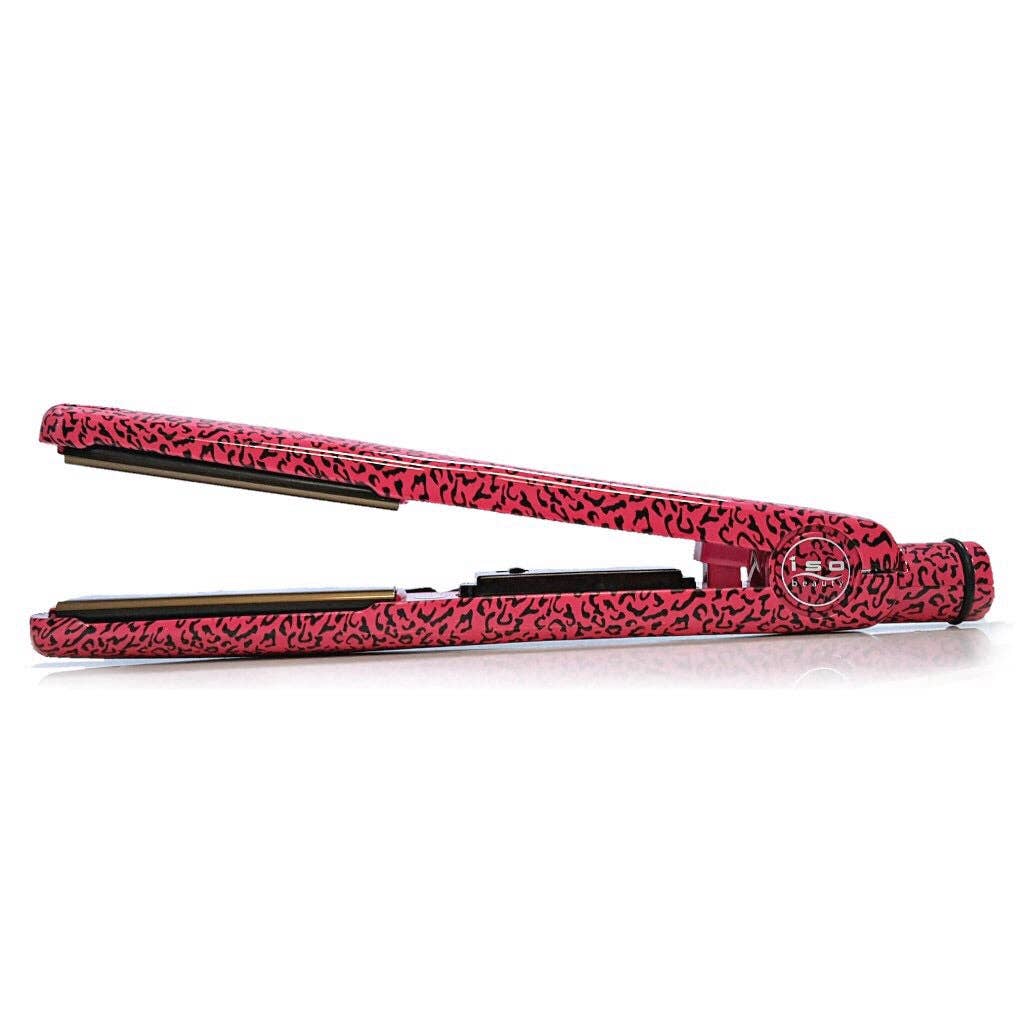 ISO Beauty - Wholesale Straightener/Flat Iron - ISO Beauty Omega Pink Leopard Titanium Flat Iron2