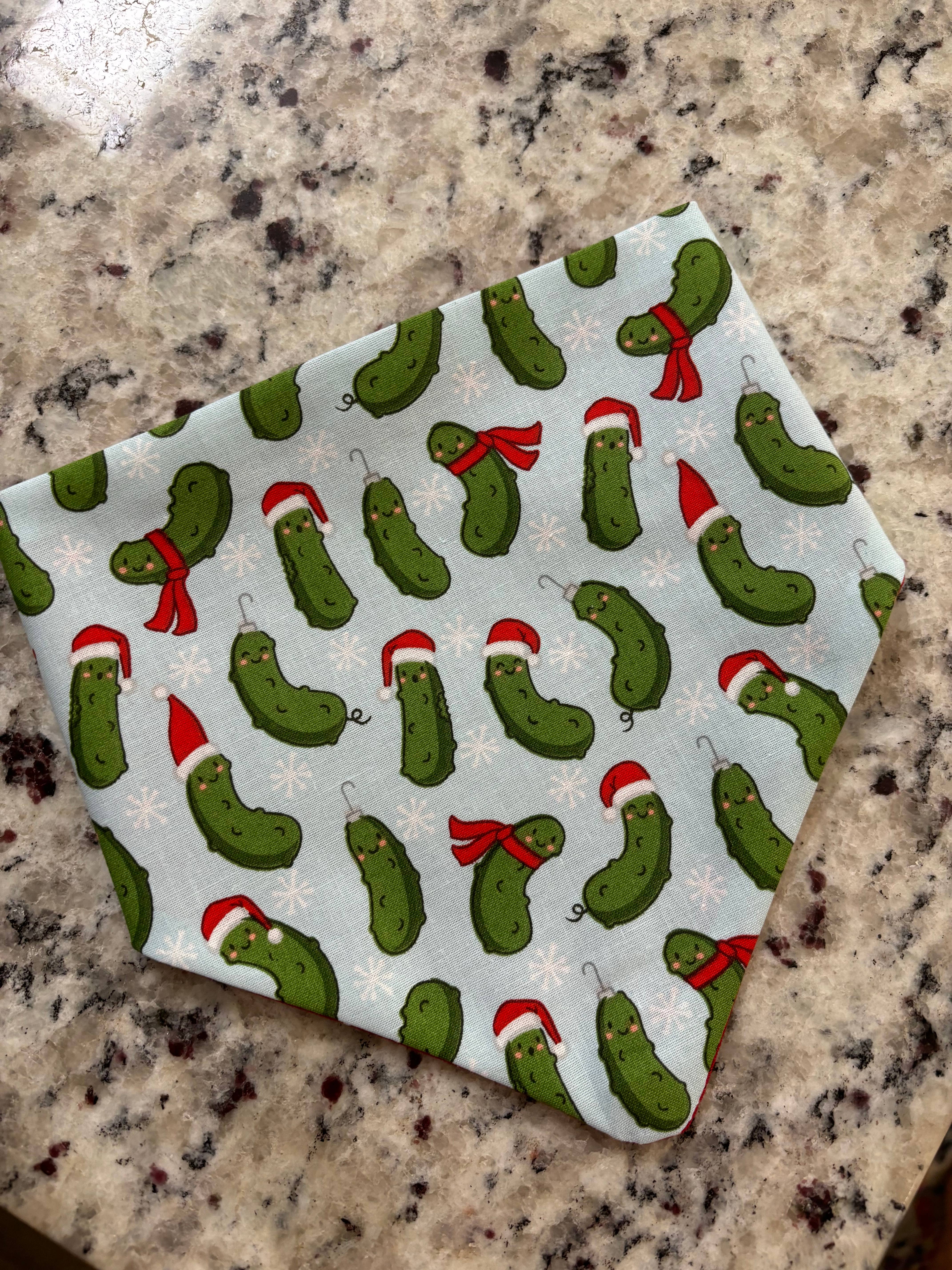 Baylor's Bow Ties – wholesale Pet bandana – Dog – Christmas pickles reversible dog bandana2