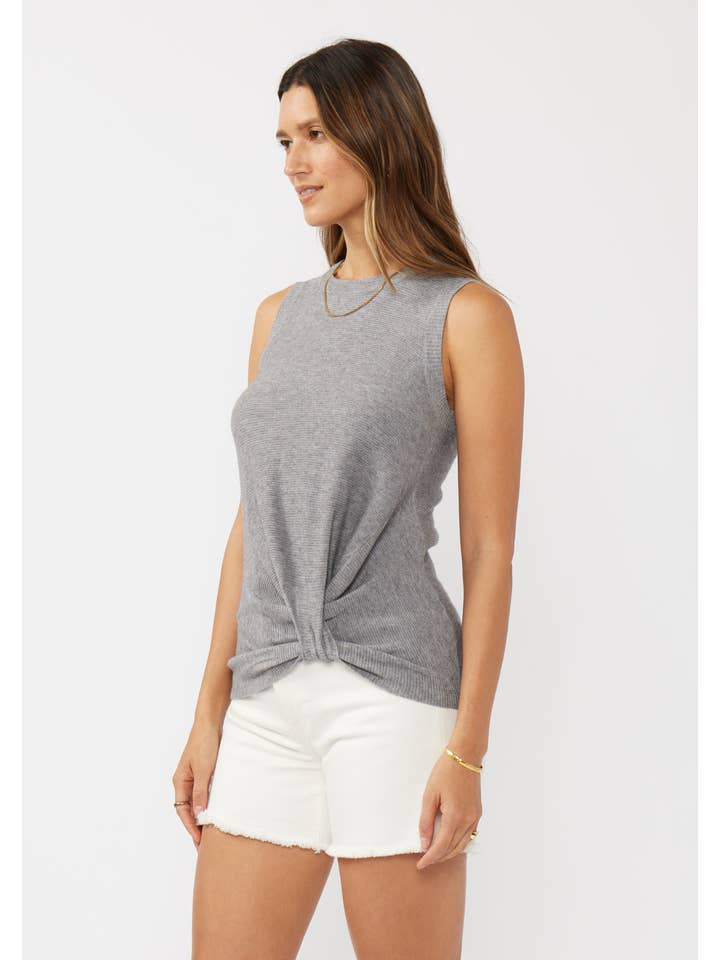 Lovestitch - Wholesale Tank Top - Women's - Ribbed Knot Front Sweater Tank 7