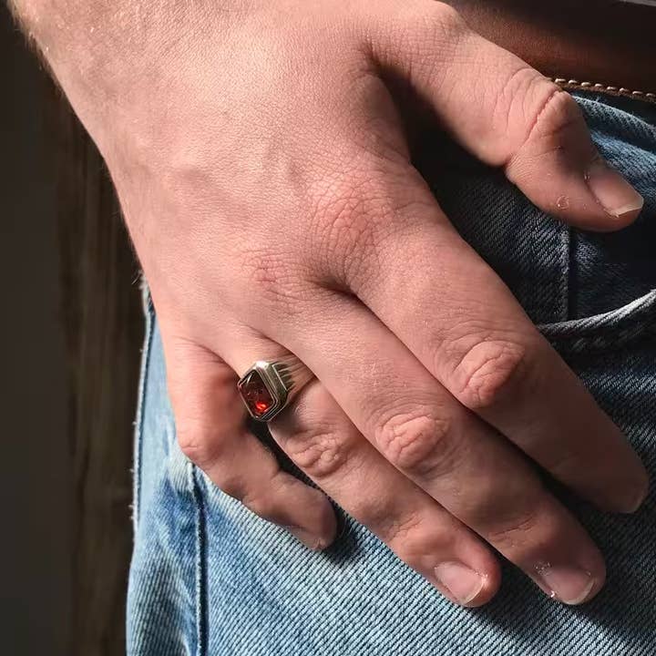 Sello Ámbar y Plata 925 - Hombre para venta al por mayor de CocoonMe