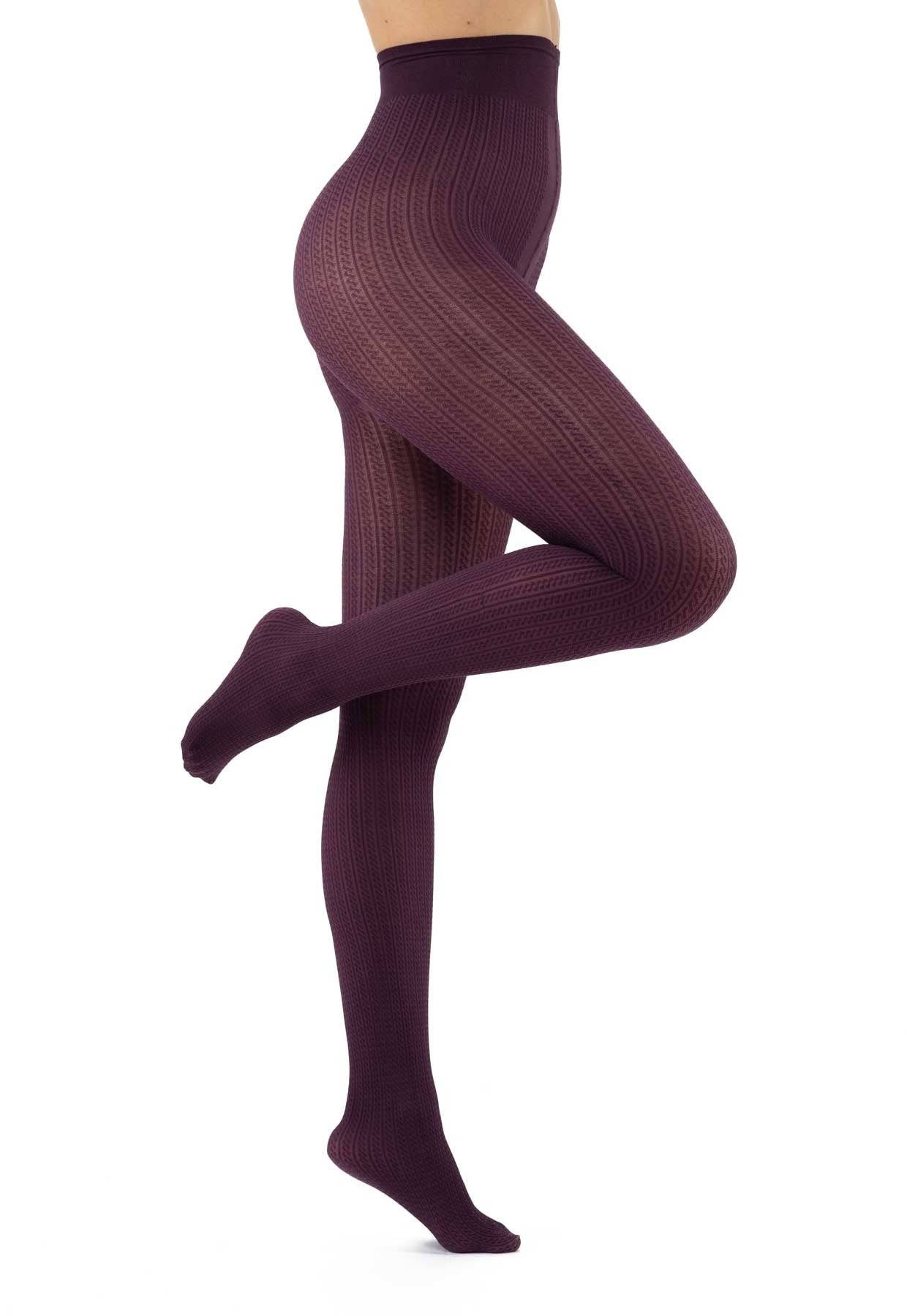 ENDLESS BIO TIGHTS by Diamantea – wholesale Tights - Dam – Mönstrade strumpbyxor med flätmönster 80 den5