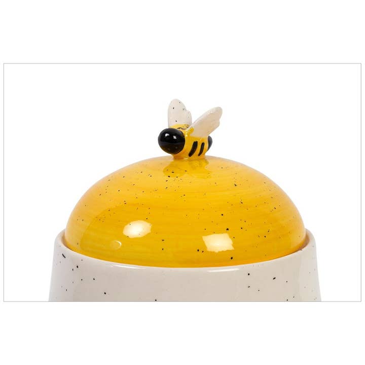 Art & Home - Vente Bocal décoratif - Pot en céramique avec couvercle Bee Garden 7,8"