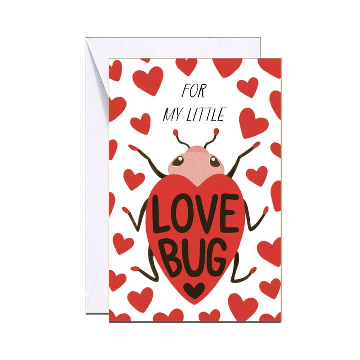 Yeppie Paper - Vendita all'ingrosso Biglietti per San Valentino - Mini biglietto di auguri Love Bug per San Valentino