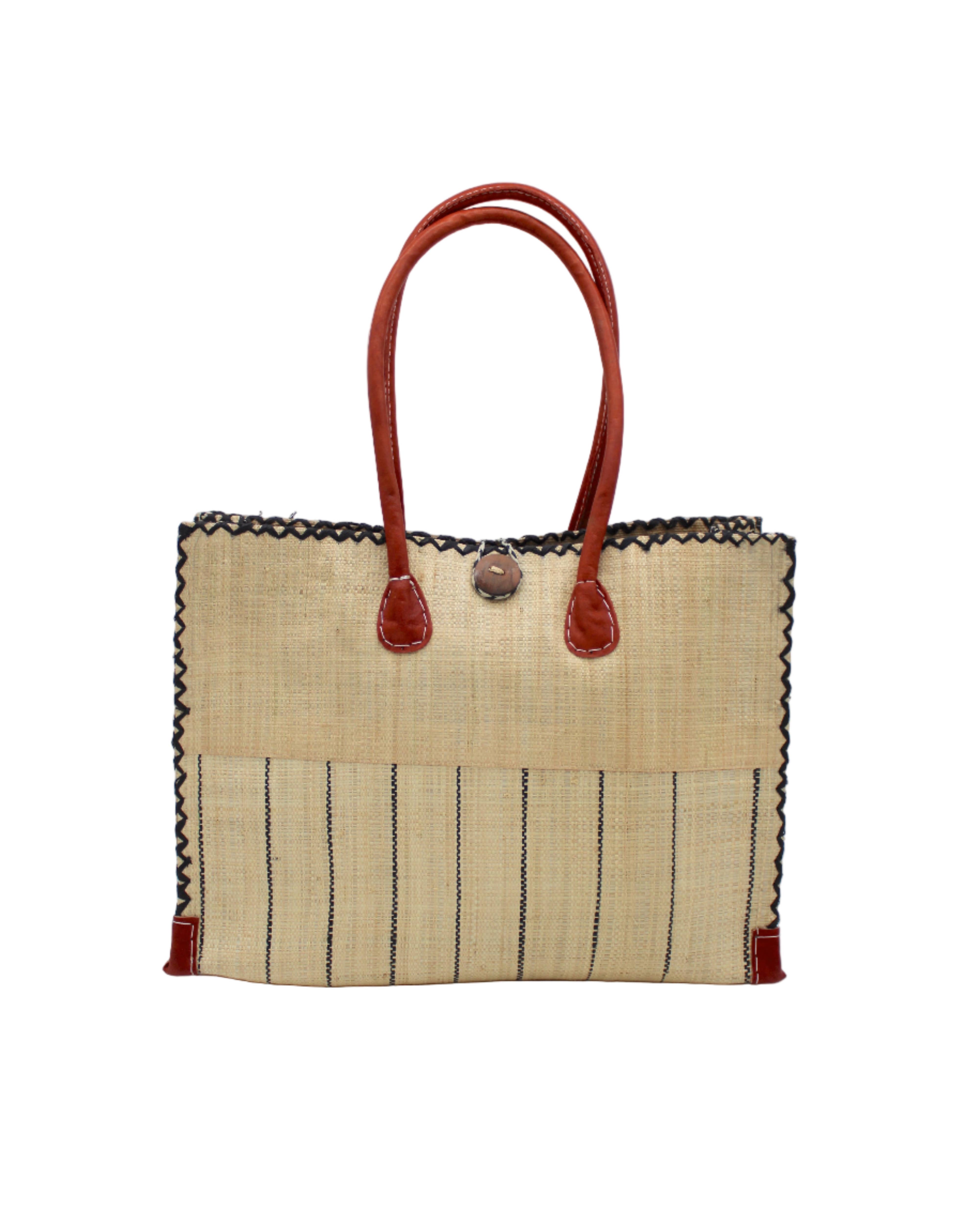 Shebobo - Wholesale Beach Bag - Zafran Pinstripes Straw Beach Bag5