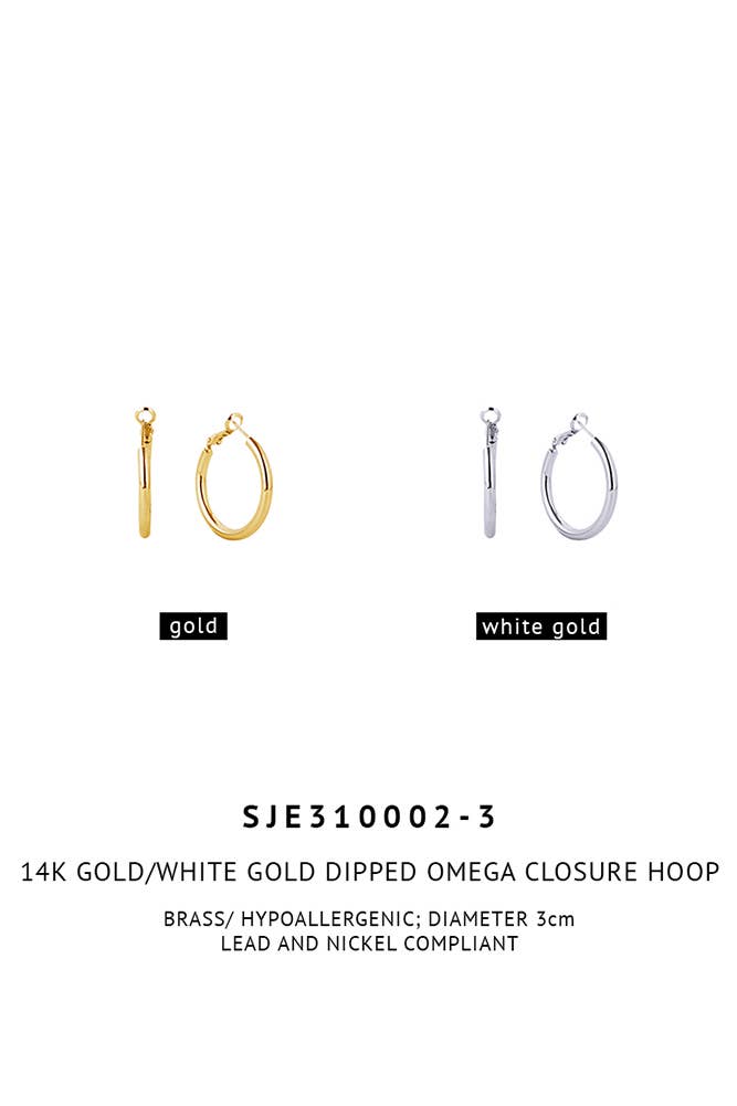 Hana – Engroshandel Hoops – 14K guld dyppet Omega lukning Hoop25