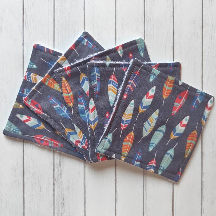 Feather reusable face wipes, eco friendly cloths for wholesale by Hannah and me