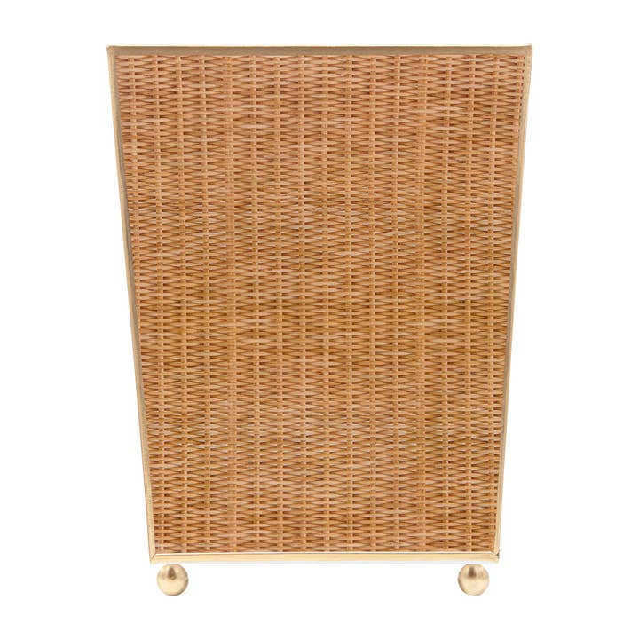 Jaye's Studio - Wholesale Bathroom Accessory Set - Rattan Enameled Square Wastebasket
