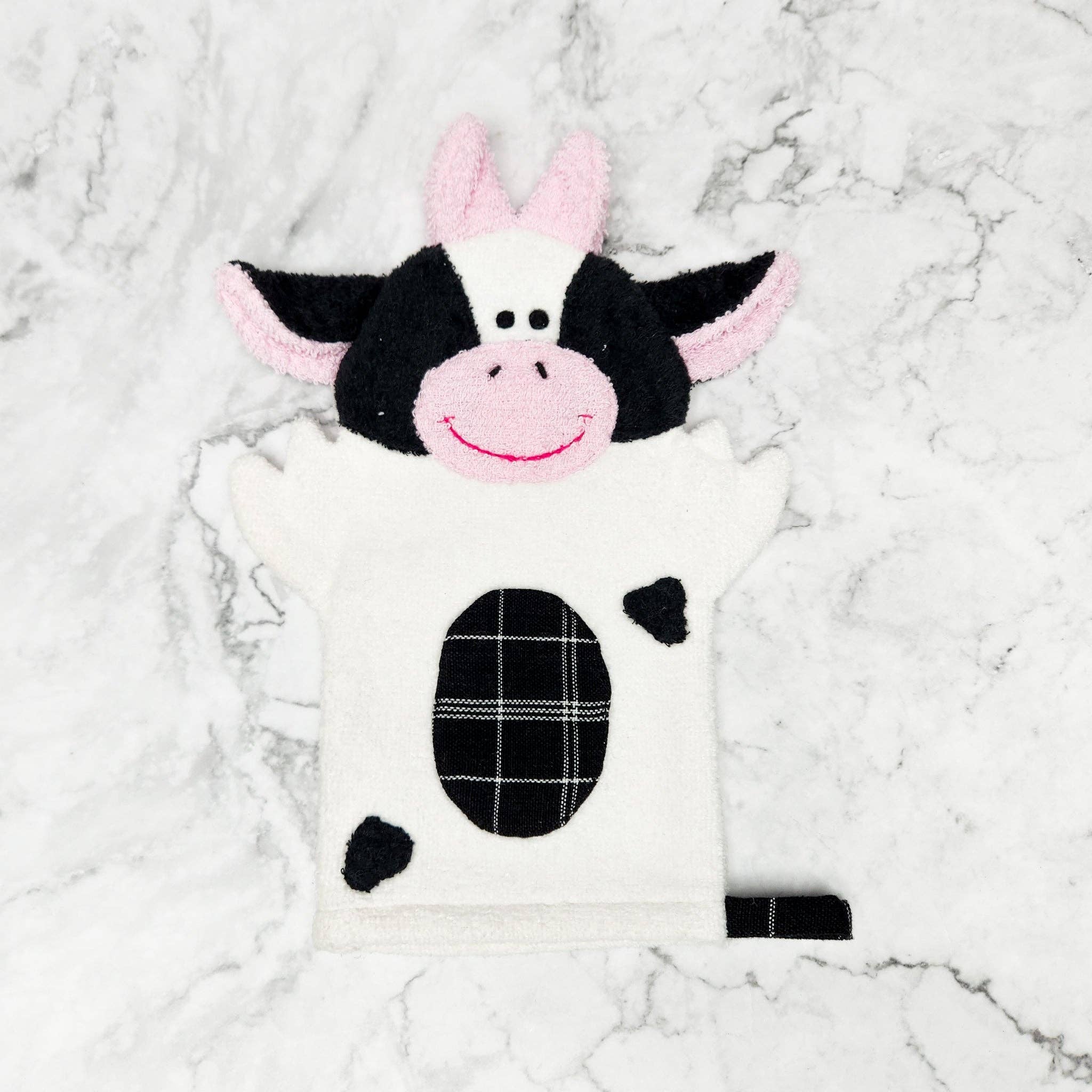 Upavim Crafts - Wholesale Wash Cloth - Kids & Baby - Cow Puppet Washcloth