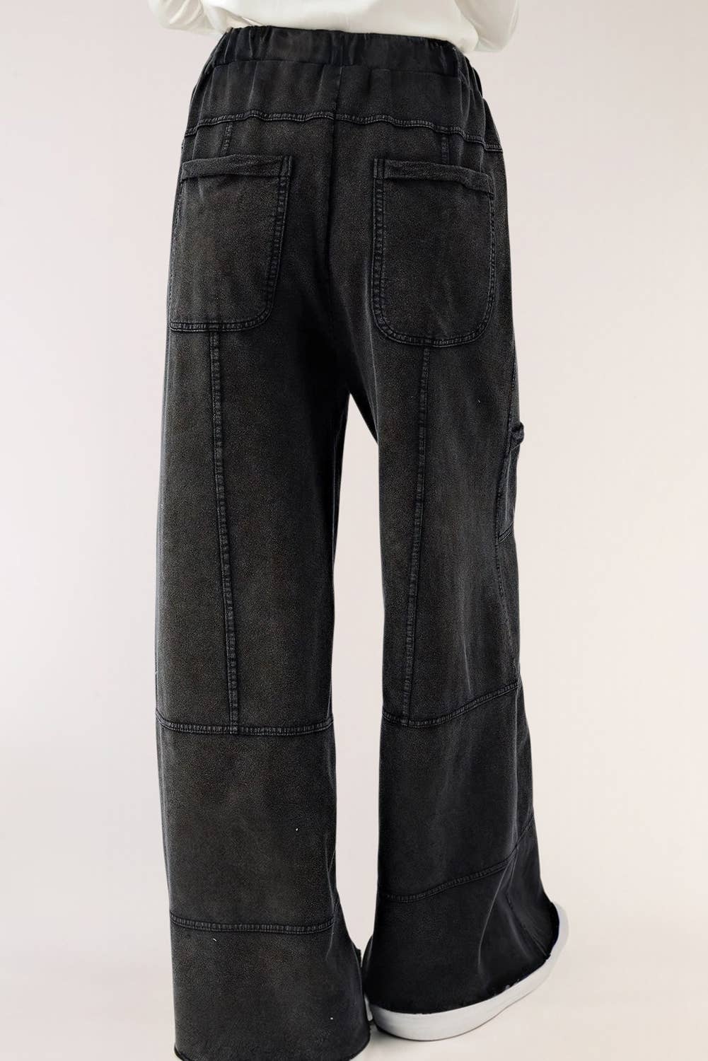 LA Society - Wholesale Pants - Women's - Mineral Wash Drawstring High Waist Cargo Wide Leg Pants3