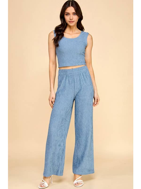 MIO WHOLESALE - Wholesale Top & Pant Set (NOT Loungewear) - Women's - HK3PCS-SET CRINKLE CARDIGAN 3-PIECE SET15