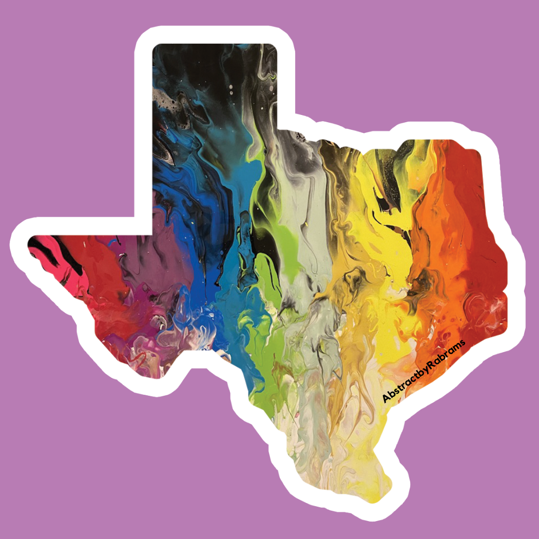 AbstractbyRabrams - Wholesale Sticker - Texas Vinyl Sticker - LGBTQ - Progress Pride and Trans - 3"7