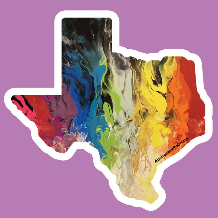 AbstractbyRabrams - Wholesale Sticker - Texas Vinyl Sticker - LGBTQ - Progress Pride and Trans - 3"7