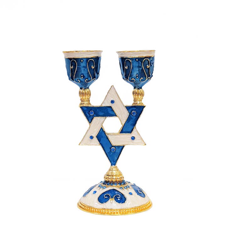 Collection by Nouvelle - Wholesale Decorative Tabletop Object - Shabbat Star of David Design Double Cups