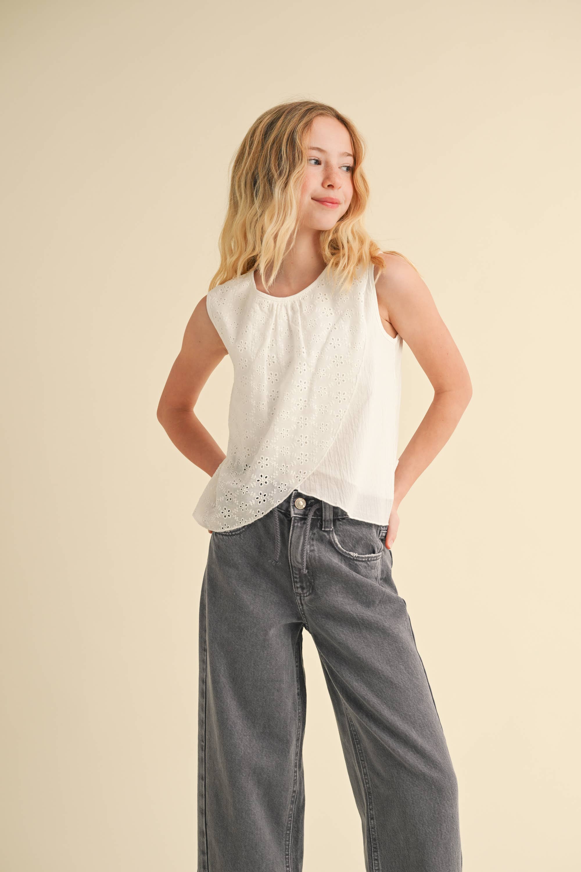 heart and arrow - Vente T-shirt – enfant - HAUT SANS MANCHES TULIPE POUR FILLES PRÉ-ADOLESCENTES (7-14)2