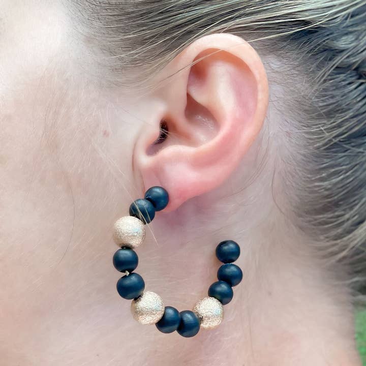 Prep Obsessed Wholesale - Wholesale Hoop Earrings - Gold & Color Bead Hoop Earrings6