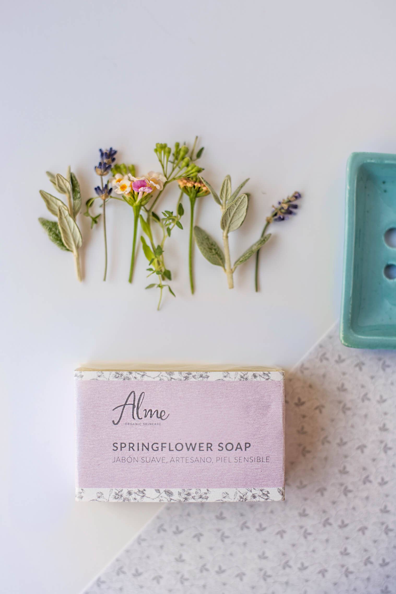 Alme Organic - Vente Pains de savon - Savon Springflower (Savon artisanal doux)1
